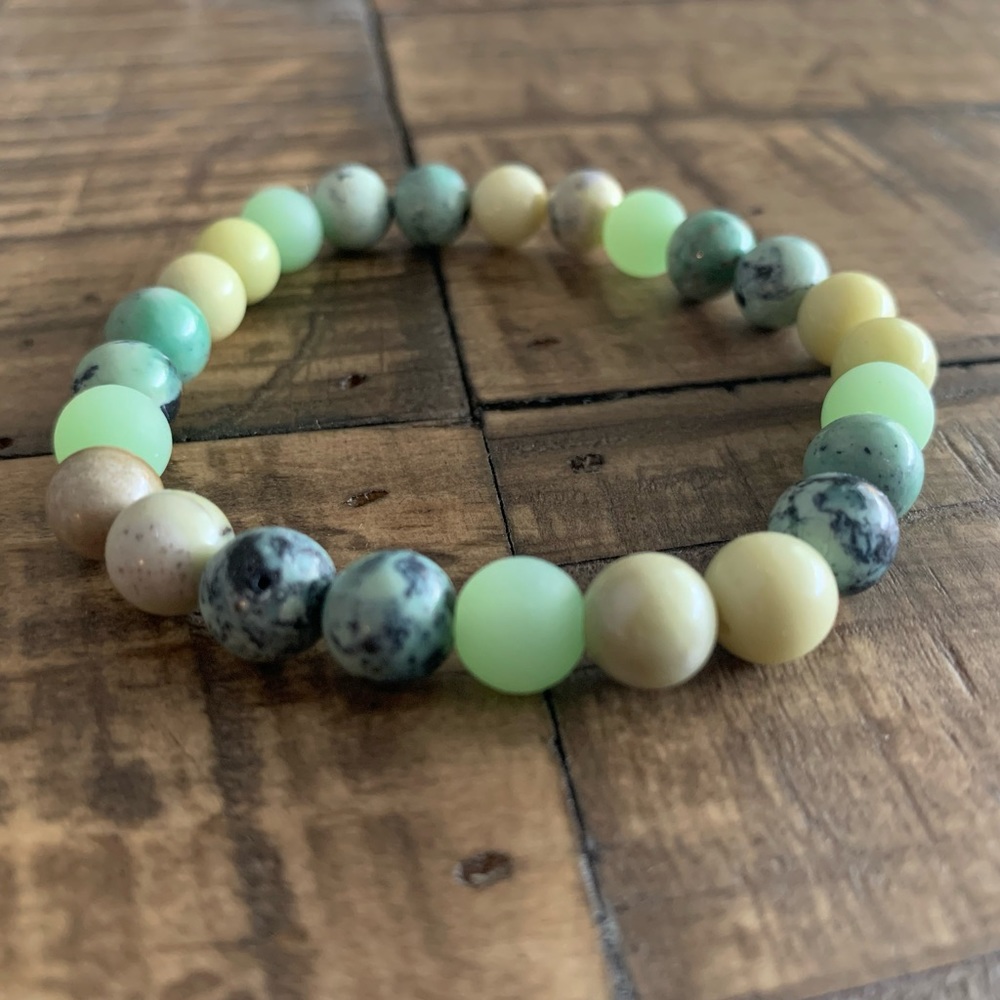 Jasper - Turquoise and Sea Glass Chakra Bracelet - Picture 5 of 9